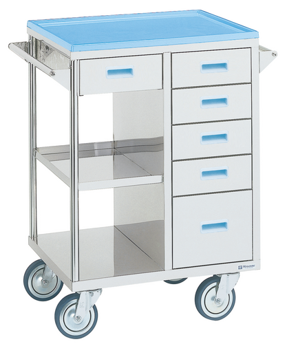 処置カート,W650×D450×H850mm,ピンク | 村中医療器株式会社 販売店向け