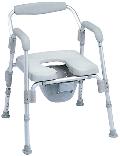 折りたたみ式簡易便器,ソフトU字座面,(5段階調節,2.5cmピッチ) | 村中