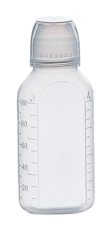 ケーエム PP投薬瓶C型,コップ付,30ml,滅菌,本体白,キャップ白 | 村中