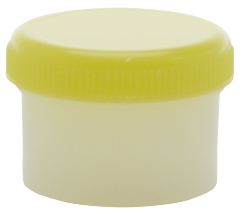 ケーエム 軟膏容器 増量丸底プラ壷 60ml 本体白 キャップ黄 | 村中医療